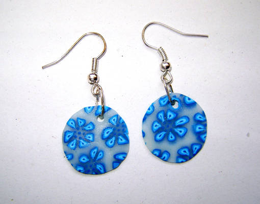 Blue Millefiori Earrings