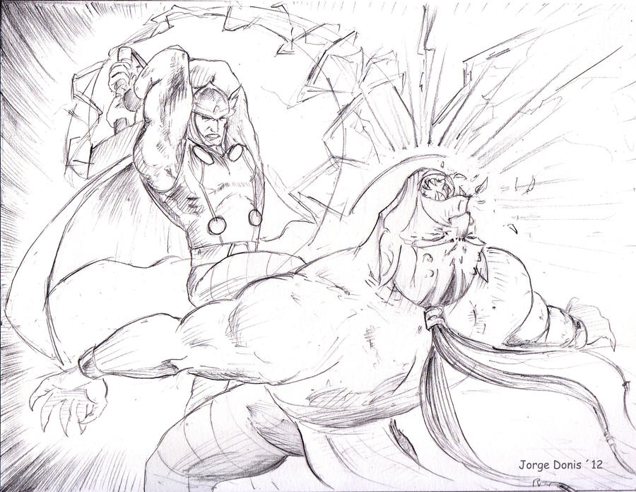 Thor vs. Ork! (pt 1.) by jorgedonis