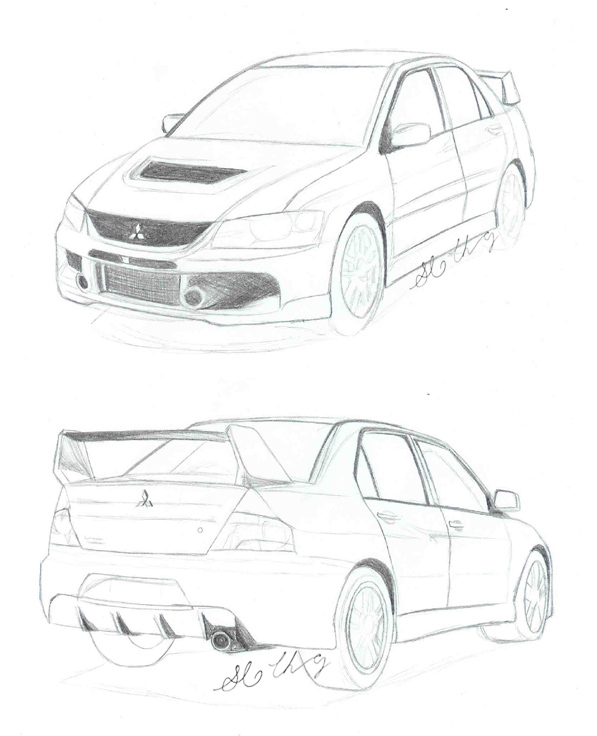 Mitsubishi Evo Sketch By Toastiecallie On Deviantart