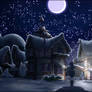 Ponyville Night, snowy