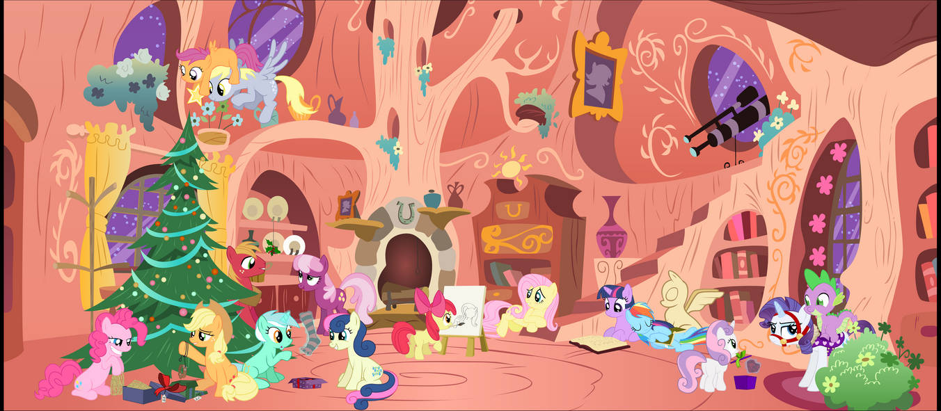 MLP Christmas Scene - vector by Stinkehund on DeviantArt