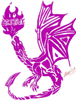 Tattoo design- tribal dragon