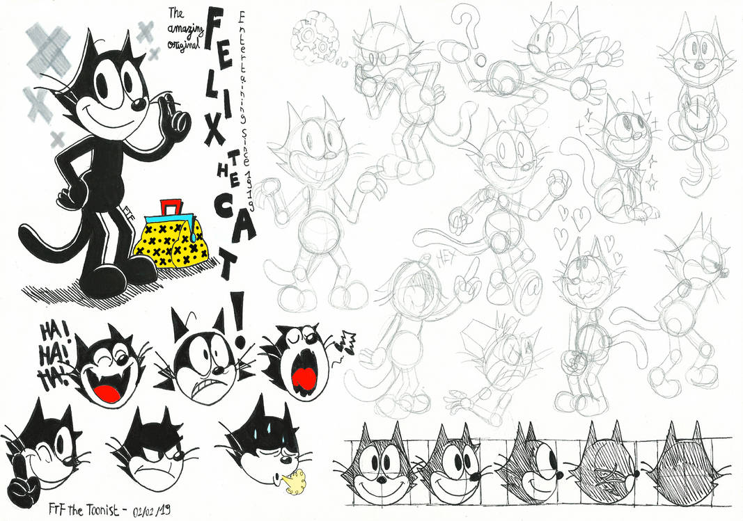 Felix The Cat a Fan Model Sheet of Character by FTFTheAdvanceToonist
