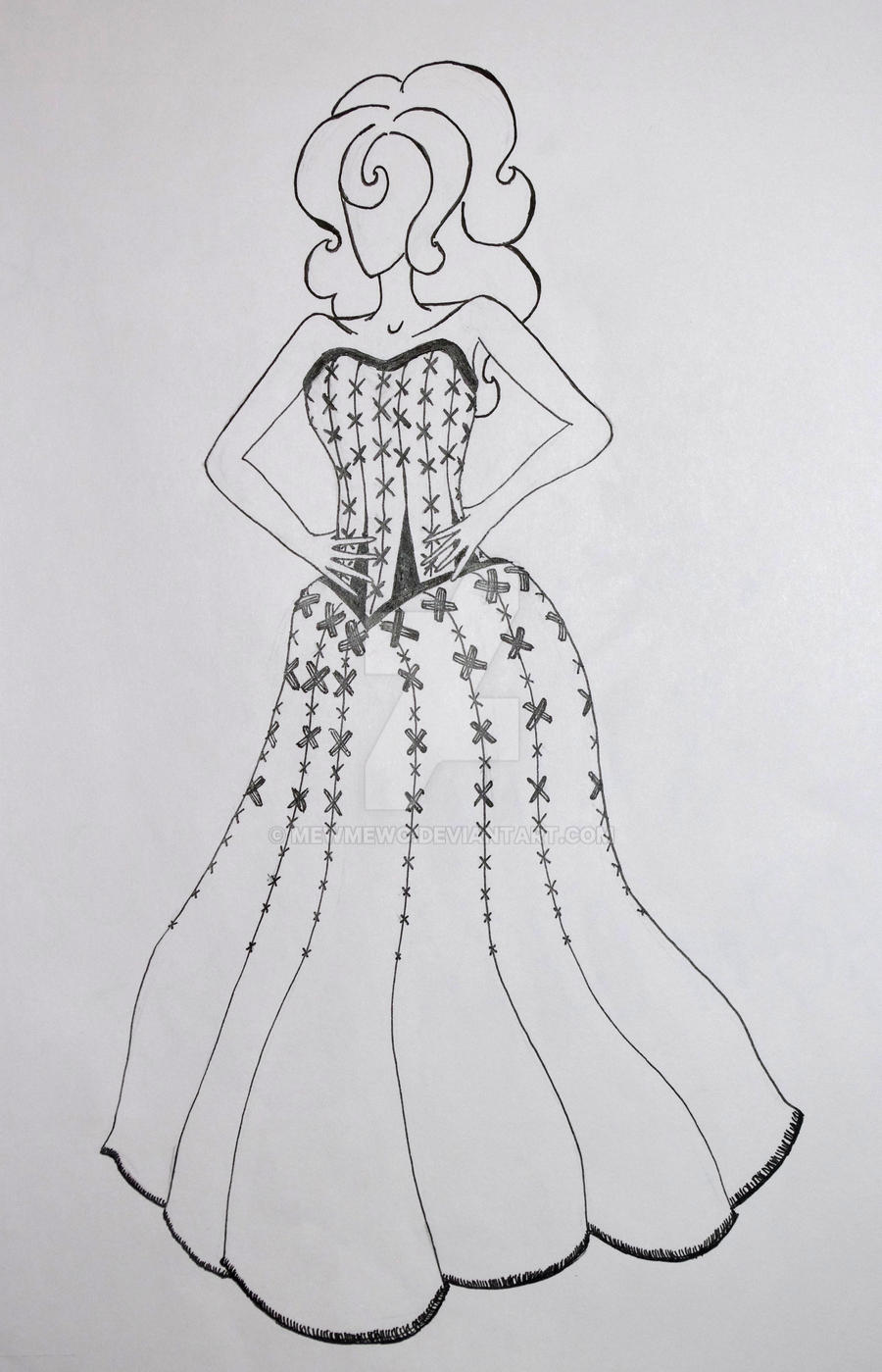 Dress Design Lineart - Cross