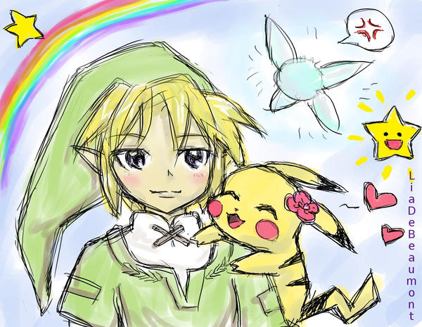 Link and Pikachu