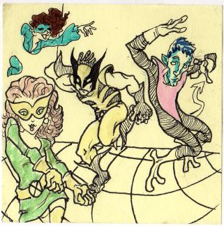 post-it-art: X-men dancing