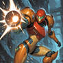 Samus Aran is having a blast