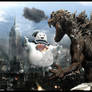 Godzilla vs The Stay Puft Marshmallow Man