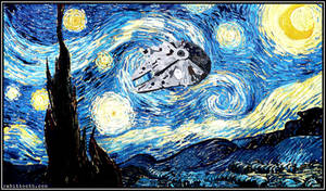 Starry Night with Millennium Falcon