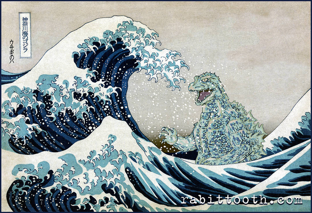 Godzilla Off Kanagawa ( Hokusai / Godzilla ) by Rabittooth on DeviantArt