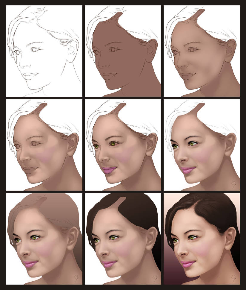 Digital Drawing Process Digital Painting Process by paneseeker on DeviantArt