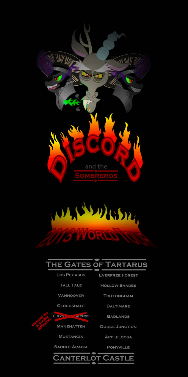 Design Thingie: Discord And The Sombreros by HatBulbProductions