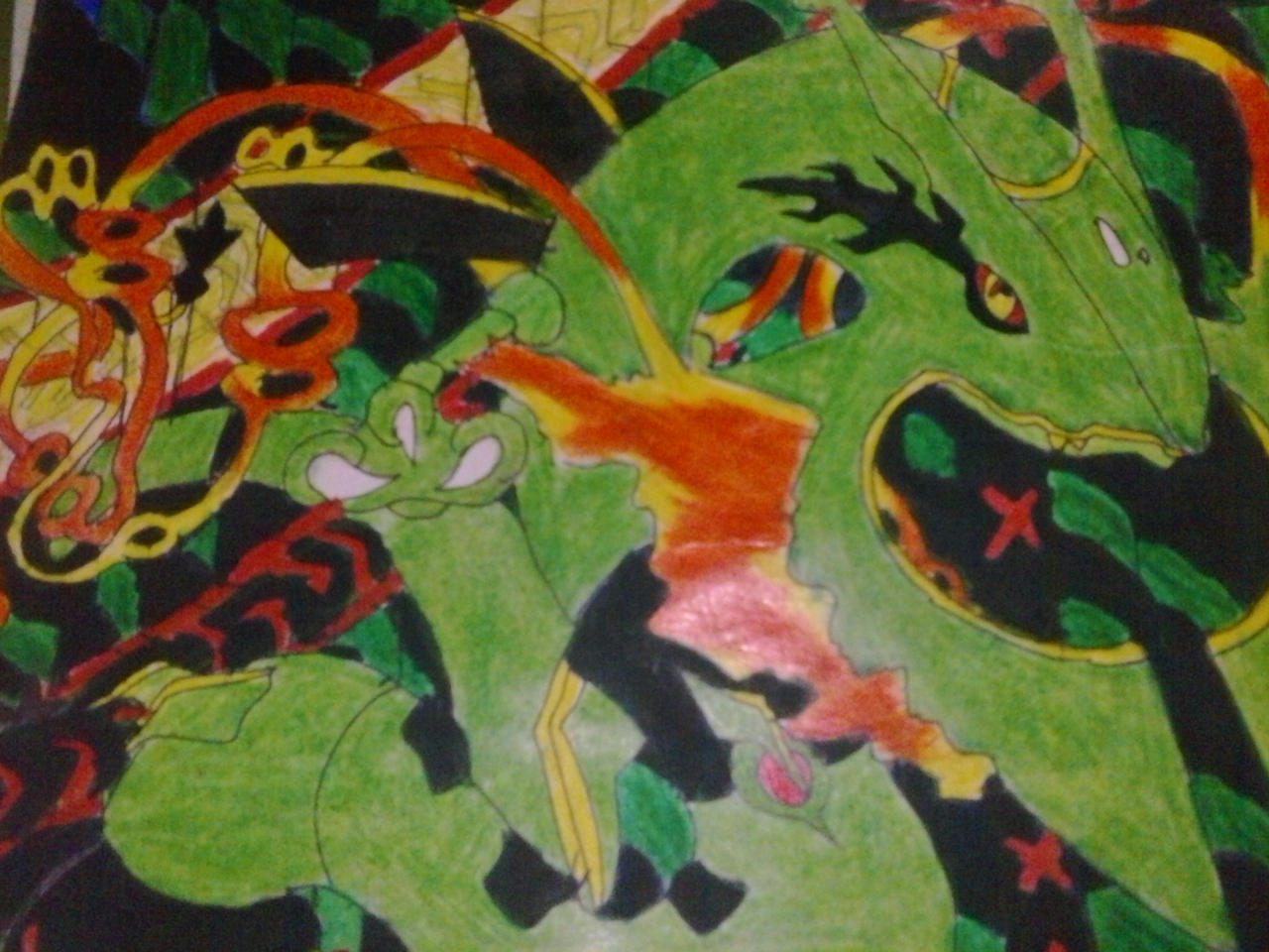 Rayhuma Dragon Finished Drawing of Rayquaza by AltruisticProtector on DeviantArt