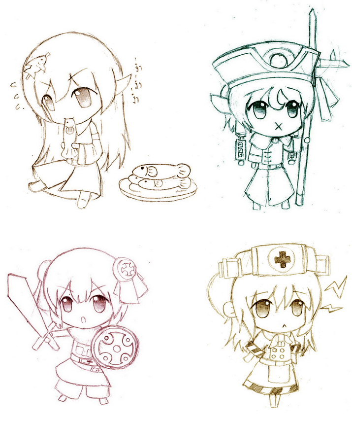 Random Chibi Four random chibi by BoarHide on DeviantArt