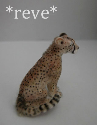 Miniature Cheetah Sculpture by ReveMiniatures
