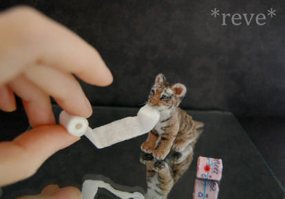 Miniature Tiger Cub * Handmade Sculpture *