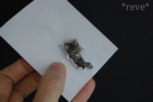 Miniature Tabby Cat * Handmade Sculpture *