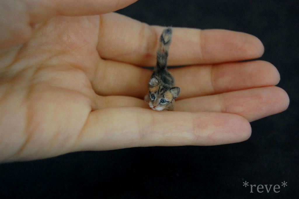 Miniature Calico Kitten * Handmade Sculpture *