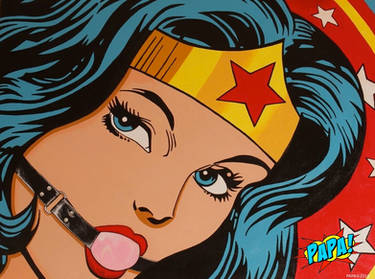 Ball Gag Wonder Woman BDSM Painting by PAPA