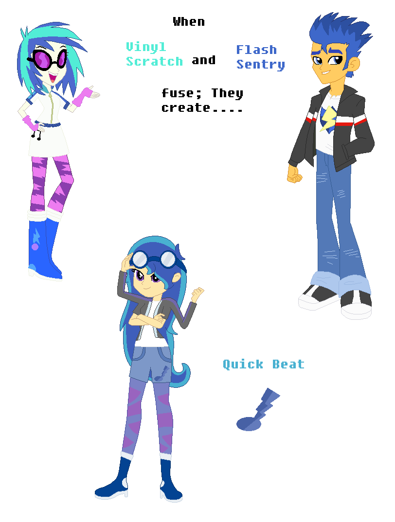 Vinyl Scratch and Flash Sentry Fusion