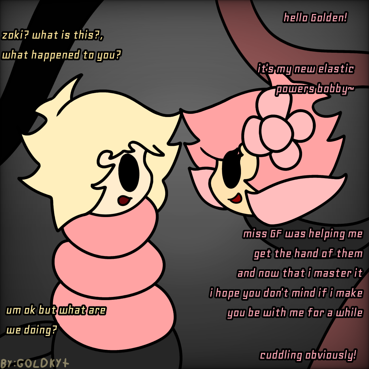 Golden discovers Zoki stretchy powers (request)