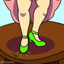 The girl with green shoes dances for you