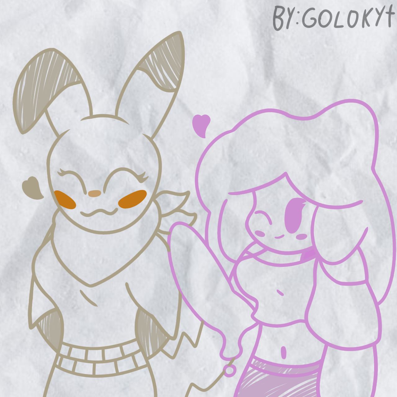 The mimikyu and slime seem happy