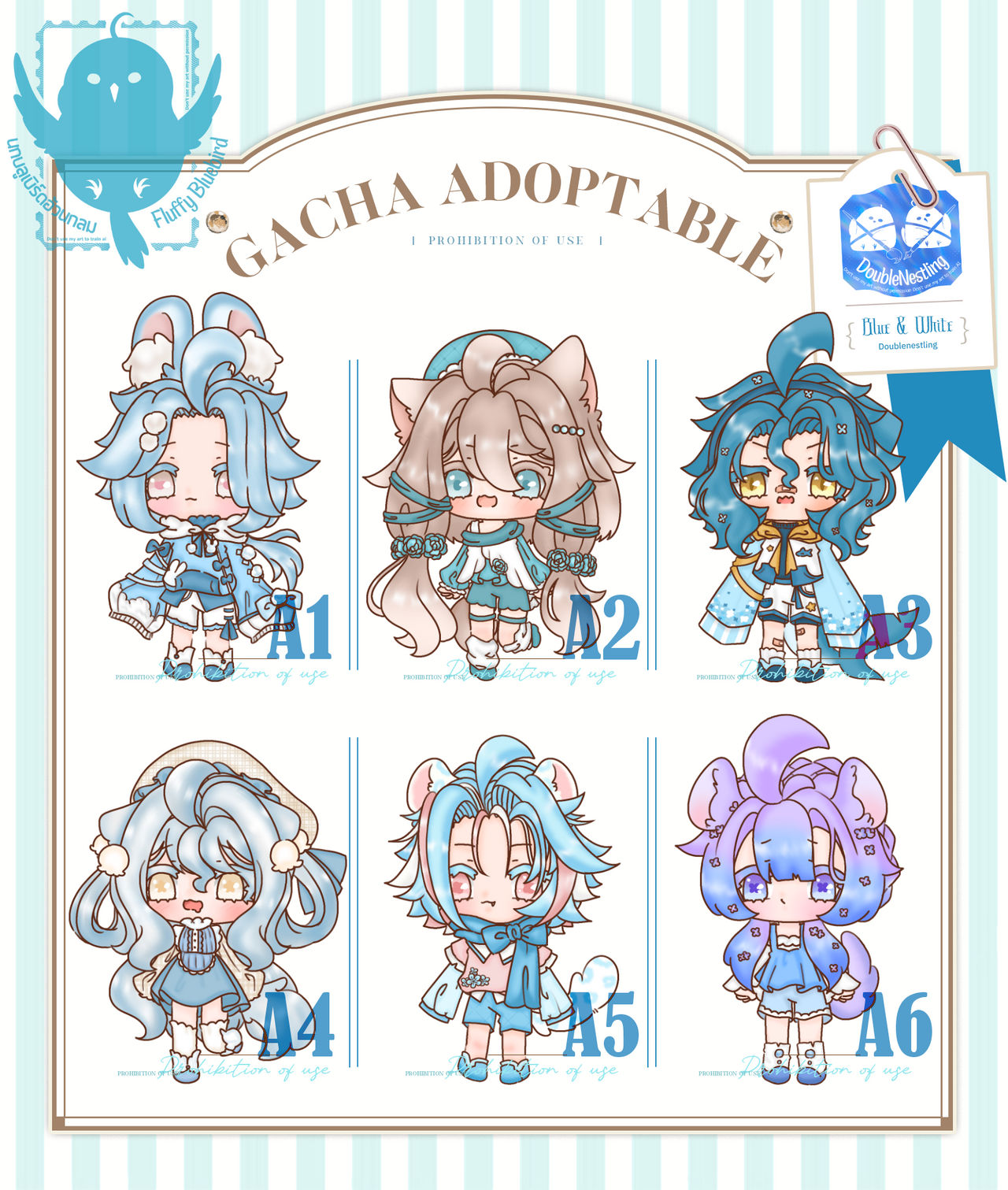 Gacha Blue Rabbit Gacha Adopt - Blue and White Mimi by Doublenestling on DeviantArt