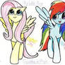 Mlp, Fluttershy and Rainbow dash