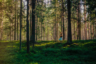 Running in the forest