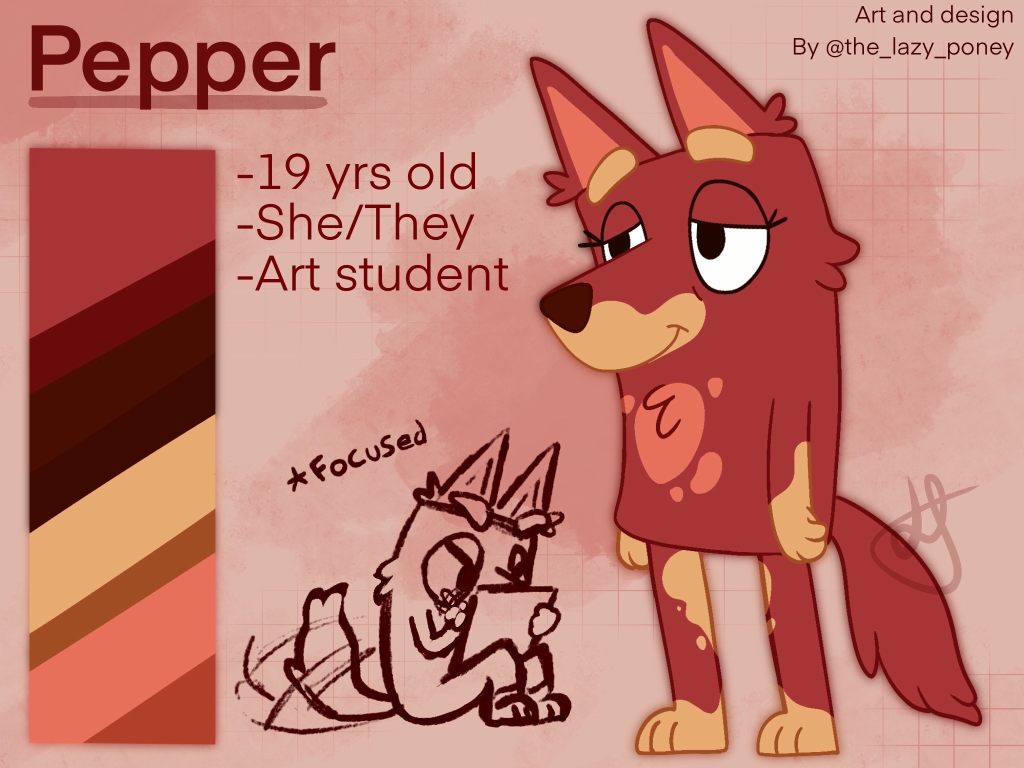 Bluey Oc Pepper Ref by thelazyponyy on DeviantArt Bluey Oc Pepper Ref by thelazyponyy on DeviantArt