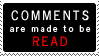 Comments are made to be read by Claire-stamps