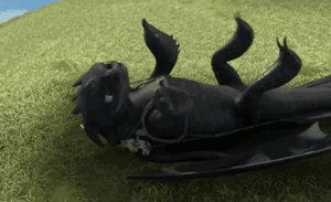 Happy Toothless Rolling Around In The Grass [GIF]