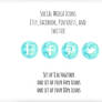 Social Media Icons-Turquoise/Mint Watercolor PNGs