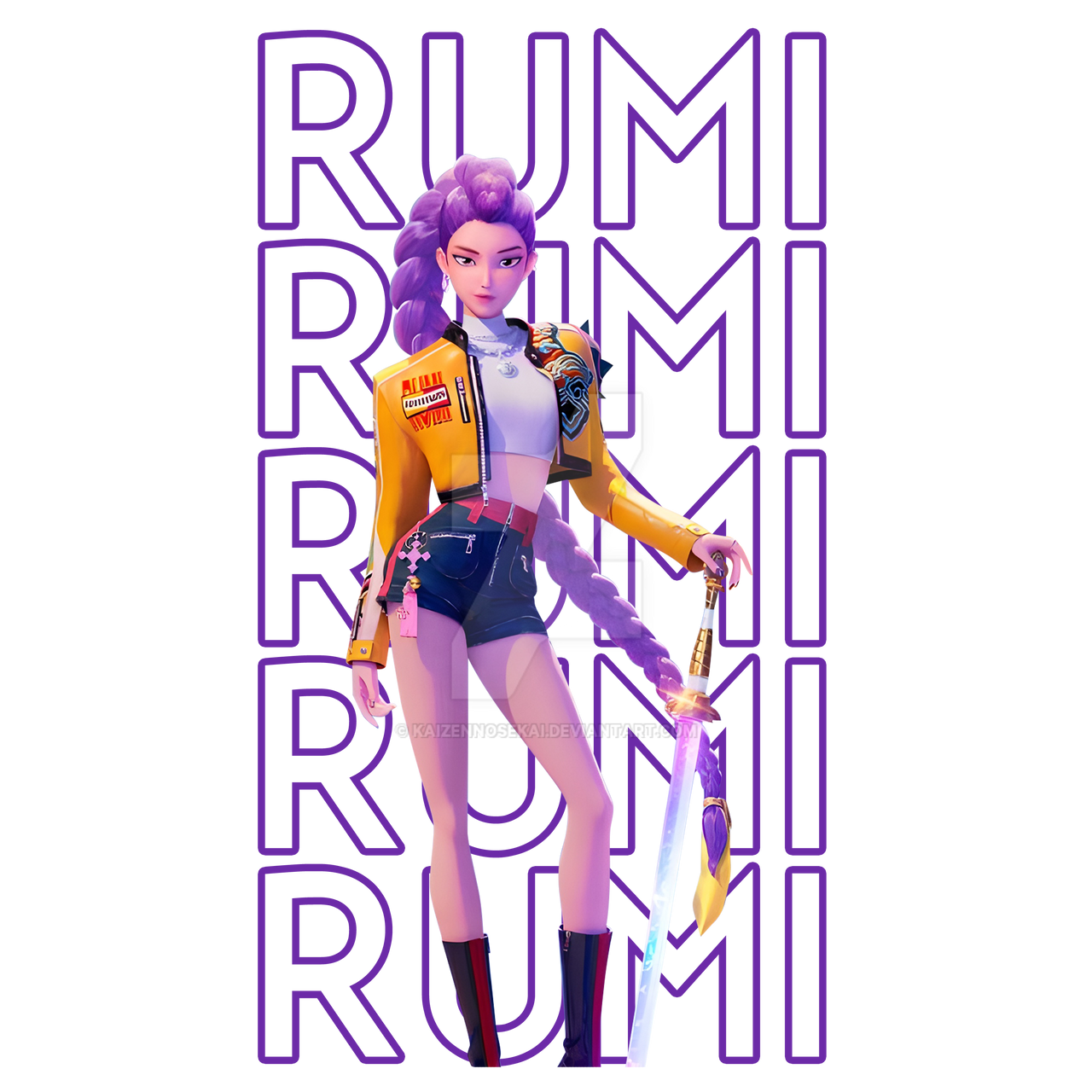 Hantrix Rumi Rumi Huntrix PNG Design | Kpop Demon Hunters Art by Kaizennosekai on ...