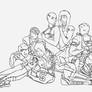 Mass Effect Group Line Art