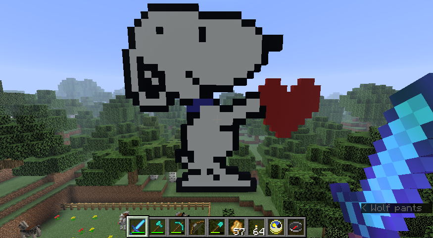 Minecraft Pixel Art - Will U Be Snoopy's Valentine