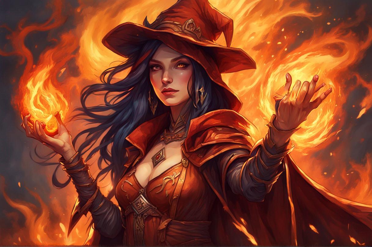 Sorceress Summoning Fire 2