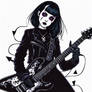 Goth Girl Playing Electric Guitar 2