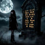 Goth Girl and Haunted Gravestone