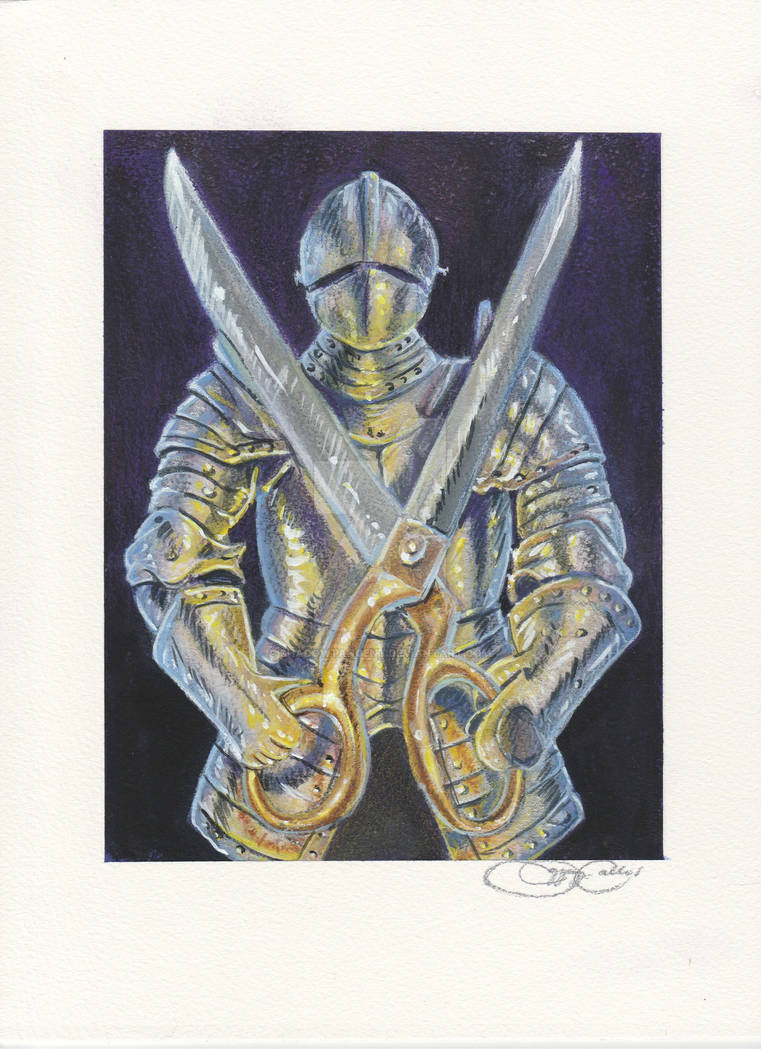 Knight and Scissors by Shadowtangent on DeviantArt