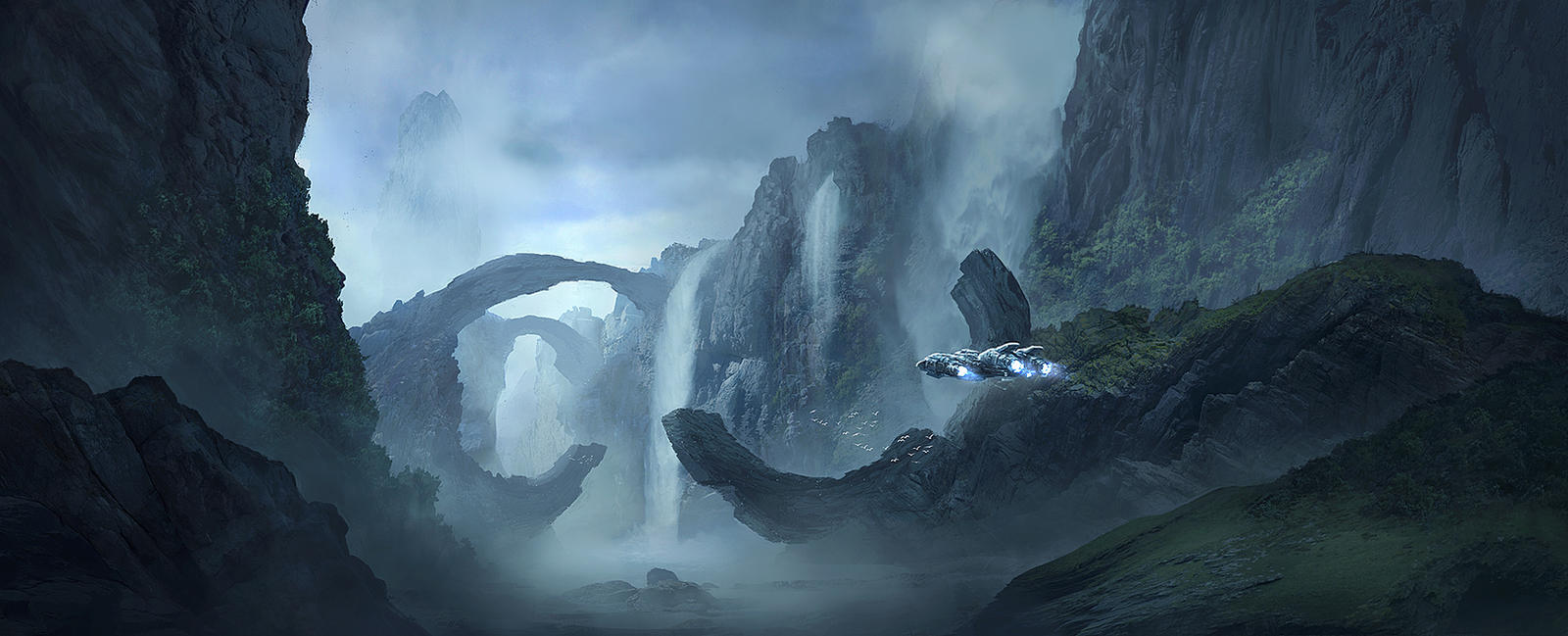 sci-fi matte painting