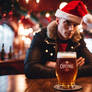Merry Christmas Punk man in a pub