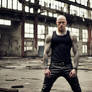 Skinhead Alpha muscular jeans in old warehouse