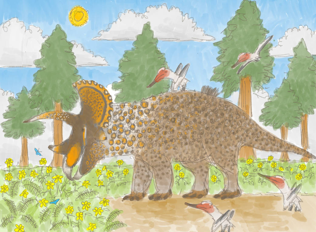 Triceratops in the Spring by MakairodonX on DeviantArt