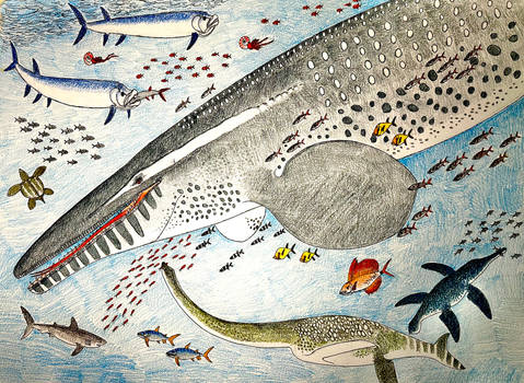 Tylosaurus proriger with company