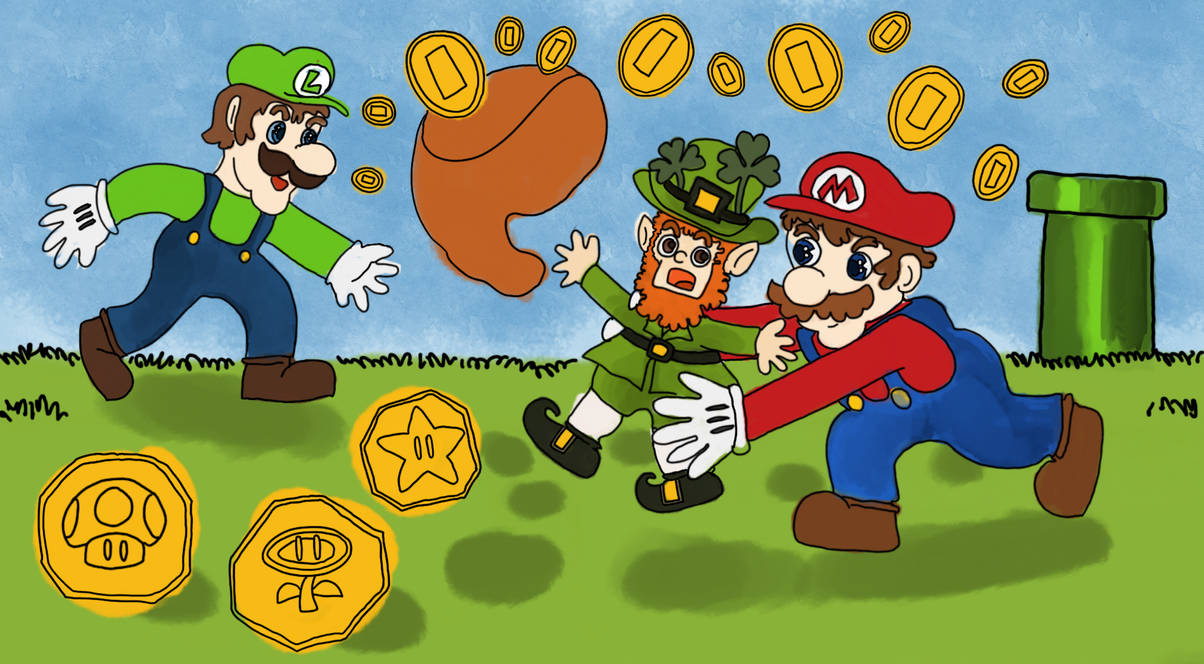 Mario Bros catch the Leprechaun by MakairodonX on DeviantArt