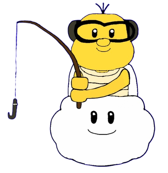 cloud with fishing pole super mario Nintendo Lakitu 4 Articulated Figure | Super Mario 4 Inch Action Figure World Of Nintendo Wave 15 - Lakitu with Fishing Pole, Figures Mario bros under water theme