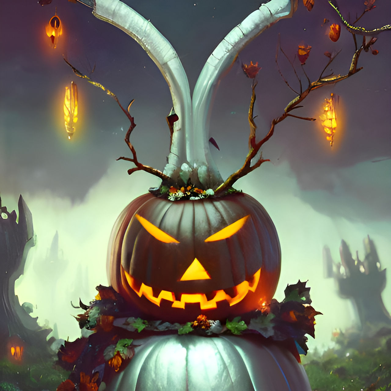 Decorated Pumpkin Demon by StableConfusion on DeviantArt