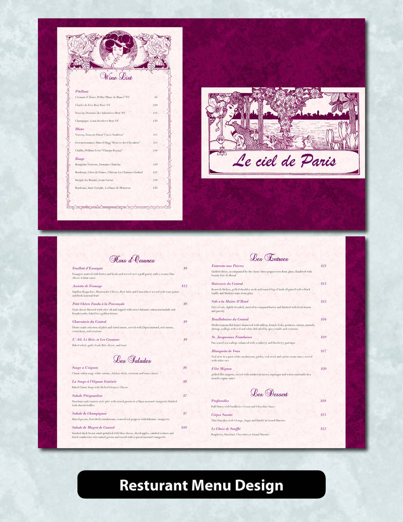 Quinary Menu Design Art And Design Portfolio Resturant Menu Design by CreativityDesigned on ...